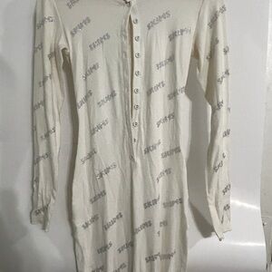 SKIMS Never Worn Cream Onesie with Rhinestones. Holiday Edition